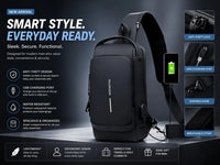 Anti-Theft Sling Bag With A USB Charging Cable